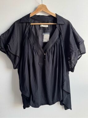 Free People "We The Free" Sunray Black Babydoll Top, New With Tags